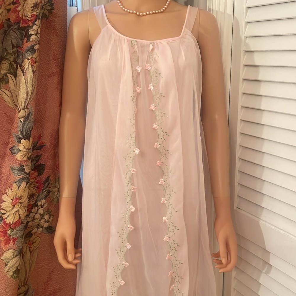 Vintage NIGHTGOWN pale pink tricot by RADCLIFFE size SMALL - Picture 2 of 13